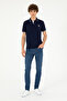 Men's Navy Blue Polo Neck T-Shirt - 4
