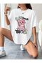Bear Printed Trend T-Shirt Large Size