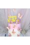 Pink Butterfly Pattern - Decorative Paper Stick Cake Top Set of 11 - 2