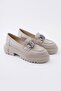 Genuine Leather Women's Moccasin Thick Soled Shoes with Accessories - 6