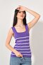 Women's Square Neck Striped Summer Knitwear Blouse Undershirt - 3