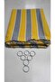 Balcony Curtain with Iron Rings 1st Class Gabardine Fabric Yellow Gray
