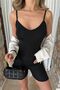 Women's Black Strappy Shaping Jumpsuit