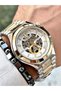 Silver Color Luxury Mechanism Steel Strap Men's Wristwatch + BRACELET WITH GIFT - 4