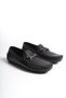 Men's Genuine Leather Decorative Metal Buckle Detailed Serrated Sole Full Mold Loafer Shoes - 4