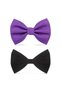 Purple and Black Velvet Dog Bow Tie Set of 2 - Bow Tie Only, Leash Not Included