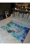 Multicolored Shapes Branch and Flower Patterned Woven Base Decorative Carpet 5755 - 3