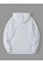3 Thread Holy Cat Printed White Kangaroo Pocket Hooded Sweatshirt Hoodie - 2