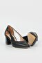 WOMEN'S BLACK GENUINE NATURAL LEATHER HEEL SHOES, NUMBER 35-40 - 5