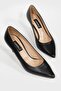 WOMEN'S BLACK GENUINE LEATHER SHORT HEELED STILETTO SHOES, NUMBER 35-41 - 2