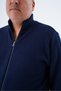 Navy Blue Large Size Men's Zippered Stand Collar Pirin Knit 100% Cotton Knitwear Cardigan Trist-2114 - 5