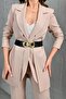Gold Geometric Design Buckle Faux Leather Detailed Belt 1507 - 6
