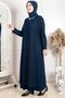 Necklace Detailed Evening Dress Navy Blue Tbs2220 - 2