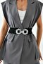 Women's Black Elastic Buckle Belt 1602 - 3