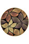 Mira Round Beige Brown Tones Floral Patterned Woven Base Decorative Carpet 5762 - 2