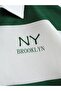 Brooklyn Printed Green Polo Collar Sweatshirt - Half Zipper, Fleece Inside Winter - 5