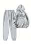Unisex Oversize Hooded Tracksuit and Sweatshirt Set