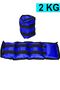 2 Kg Hand Foot Weight 2kg X 2 Pieces Wrist Weight Sand Bag Double Velcro Blue