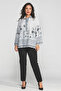 Embroidery Pattern Motif Large Placket Large Size Women's Shirt - 2