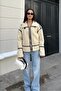 Ecru Overize Teddy Coat - 3