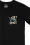 تي شيرت أسود مصمم بشعار I Need My Space Pocket - 2