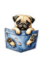 Pocket Pug Sticker Car, Motorcycle, Helmet, Laptop, Glass Sticker 13X8 cm