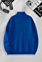 Marvel Logo Printed Unisex Basic Pullover Sweatshirt - Half Zipper, Stand Collar - 2