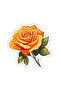 Orange Rose Sticker Car, Motorcycle, Helmet, Laptop, Glass Sticker 13X12 cm