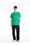 Xside Green Crew Neck Short Sleeve Printed Combed Cotton Men's T-Shirt (S4) - 2