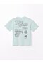 Lcw Kids Uçuk Aqua Blue Oversize Crew Neck Boys' T-Shirt (S4) - 3