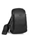 Men's Shoulder Bag Cross Chest and Backpack Body Bag Black Vegan Leather Etn-72-S