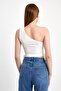 One-Shoulder Buckle Lace- Buckled Cropped - 6