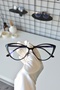 Black Bone Cat Eye Unisex Women's and Men's Blue Block Glasses with Transparent Blue Light Protection Filter - 4