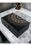 Wooden Patterned Black Jewelry Box / Wooden Organizer / 16X24 cm