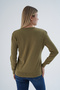 Olive 100% Organic Cotton Crew Neck Knitwear Sweater Blouse - 5