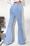 Neva Lycra Women's Ice Blue High Waist Flare Jean Flared Leg Jeans - 3