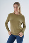 Olive 100% Organic Cotton Crew Neck Knitwear Sweater Blouse - 4