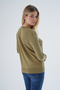 Olive 100% Organic Cotton Crew Neck Knitwear Sweater Blouse - 6