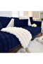 Thick Rabbit Plush Diamond Pattern Three Person Sofa (1 Piece) Measurement 80*190cm Only for Sitting - 7