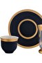 18 Piece Tea and Mirha Set for 6 People - Complete Set with Glass Cups and Porcelain Plates