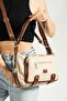 Women's Cream-Tan Multi-Compartment Shoulder and Crossbody Bag - 2