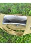 Khaki Green Water Repellent Dak Fabric Tote Bag with Snap Fastener Bellows Pockets | - 7