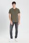 Men's 100% Cotton V-Neck Khaki Slim Fit Slim Fit T-Shirt - 3