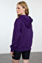 Purple Hooded Oversize/Wide Fit Zippered Hooded Thick Fleece Lined Sweatshirt Twoaw21Sw0840 - 5