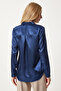 Women's Navy Lightweight Drapey Satin Surface Shirt DD00990 - 4