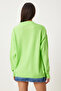 Women's Neon Green Oversize Soft Knitwear Sweater Fn03336 - 5