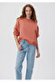 Crew Neck Orange Basic Sweatshirt 1611770-70444