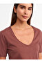 30816 V-neck T-shirt-Brown - 4