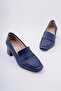 Genuine Leather Women's Loafer Shoes Thick Heels - 7