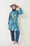 Parachute Fully Covered Hijab Swimsuit Yellow Blue